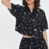 Celestial Print High-Rise Shorts