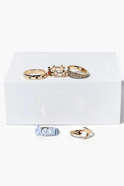 Celestial Rhinestone Ring Set