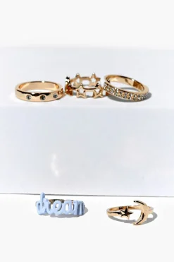 Celestial Rhinestone Ring Set