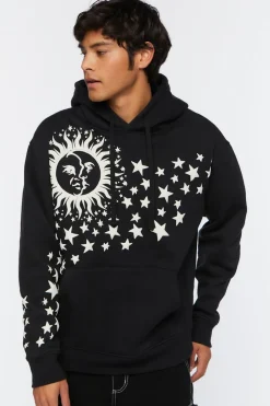 Celestial Sun & Stars Graphic Hoodie