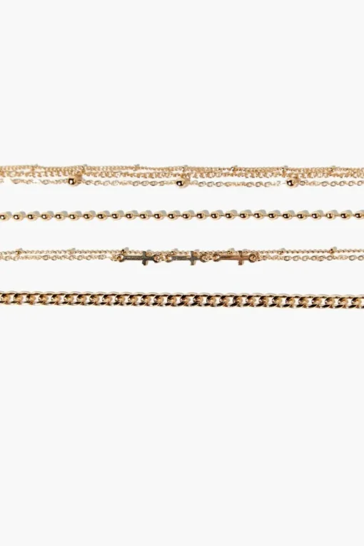 Chain & Cross Bracelet Set