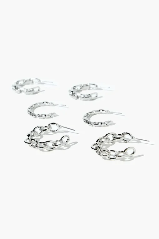 Chain Hoop Earring Set