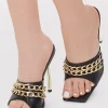 Chain Open-Toe Stiletto Heels