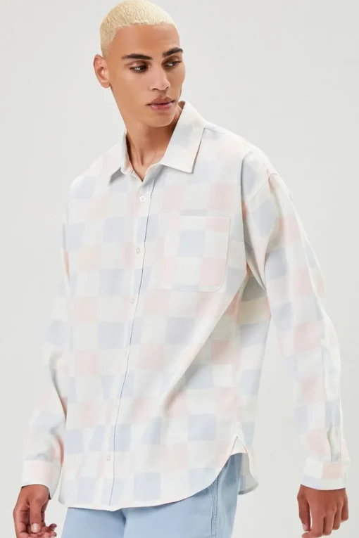 Checkered Button-Front Shirt