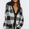Checkered Cardigan Sweater