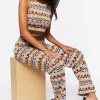 Checkered Crop Top & Pants Set