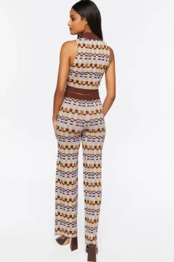 Checkered Crop Top & Pants Set