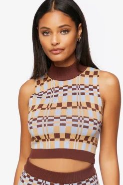 Checkered Crop Top & Pants Set