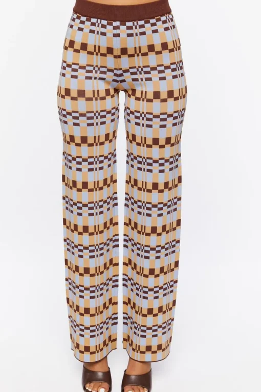 Checkered Crop Top & Pants Set