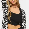 Checkered Floral Cardigan Sweater
