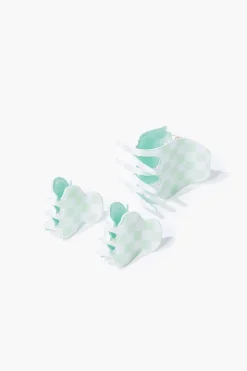 Checkered Hair Clip Set