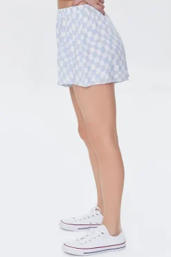 Checkered High-Rise Shorts