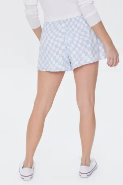 Checkered High-Rise Shorts