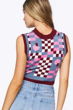 Checkered Mushroom Sweater Vest