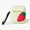 Checkered Strawberry Earbuds Case