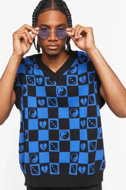Checkered Yin Yang Sweater Vest