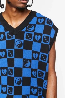 Checkered Yin Yang Sweater Vest