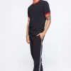 Checkered-Trim Drawstring Pants