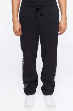 Checkered-Trim Drawstring Pants