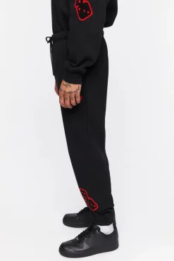 Chenille Eye Patch Drawstring Joggers