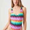 Chevron Print One-Piece Swimsuit
