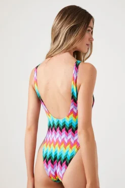 Chevron Print One-Piece Swimsuit