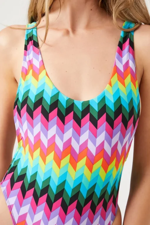 Chevron Print One-Piece Swimsuit