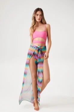 Chevron Print Swim Cover-Up Pants