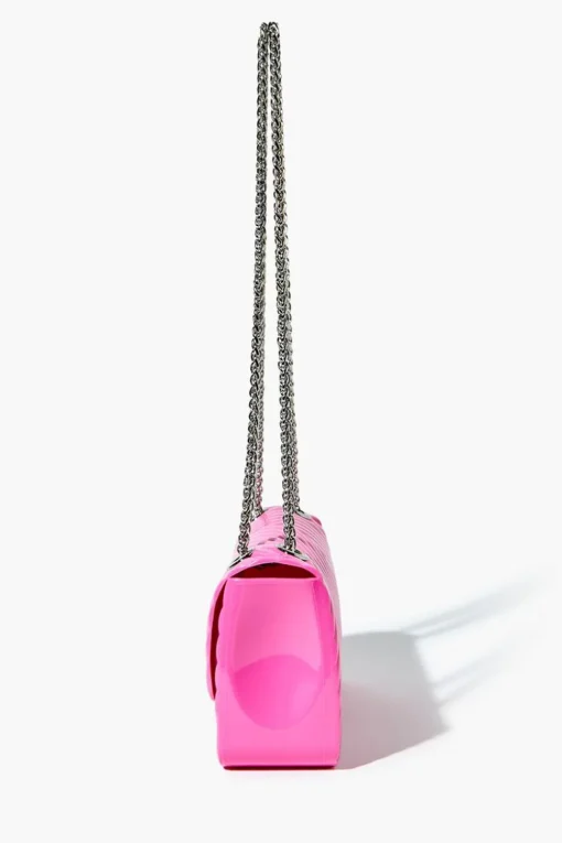 Chevron-Quilted Chain Crossbody Bag