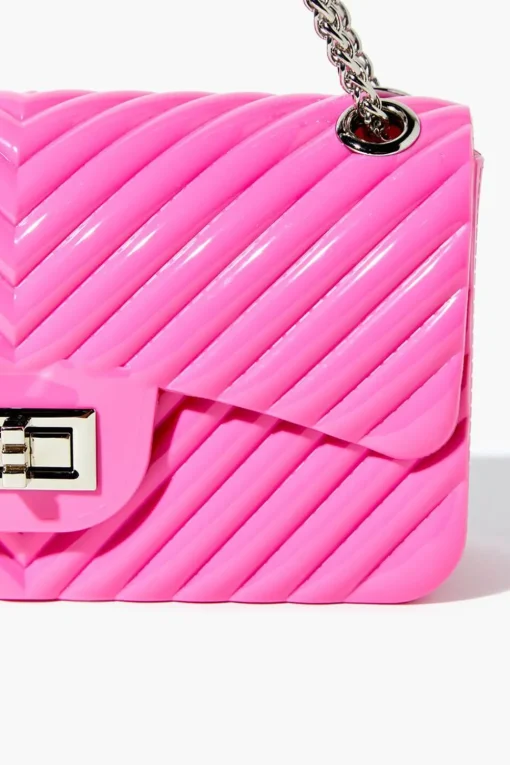 Chevron-Quilted Chain Crossbody Bag