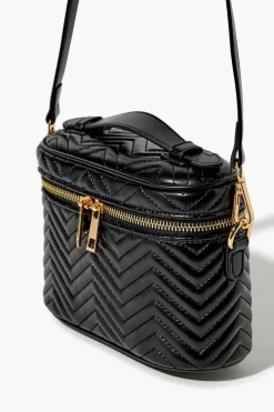 Chevron-Quilted Crossbody Bag
