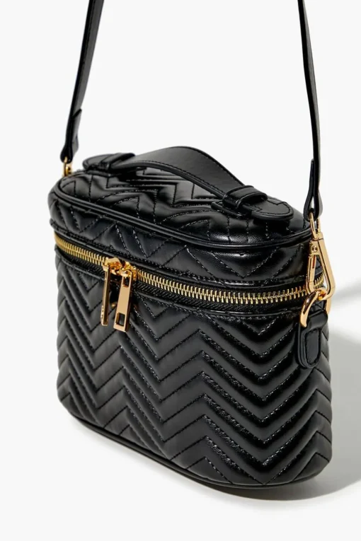 Chevron-Quilted Crossbody Bag