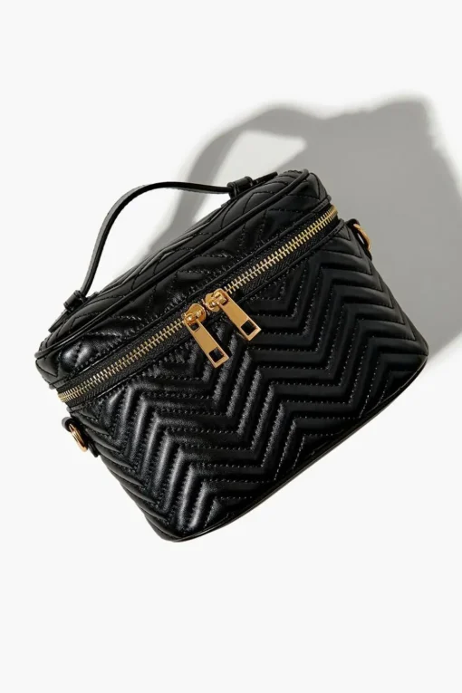 Chevron-Quilted Crossbody Bag