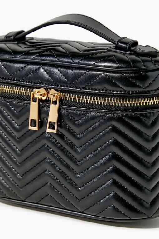 Chevron-Quilted Crossbody Bag
