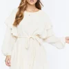 Chiffon Belted Flounce Mini Dress