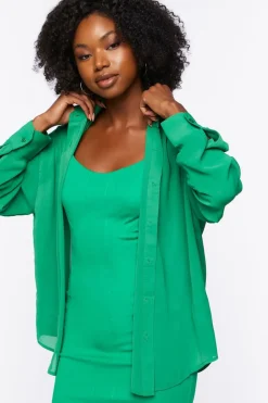 Chiffon Drop-Sleeve Shirt