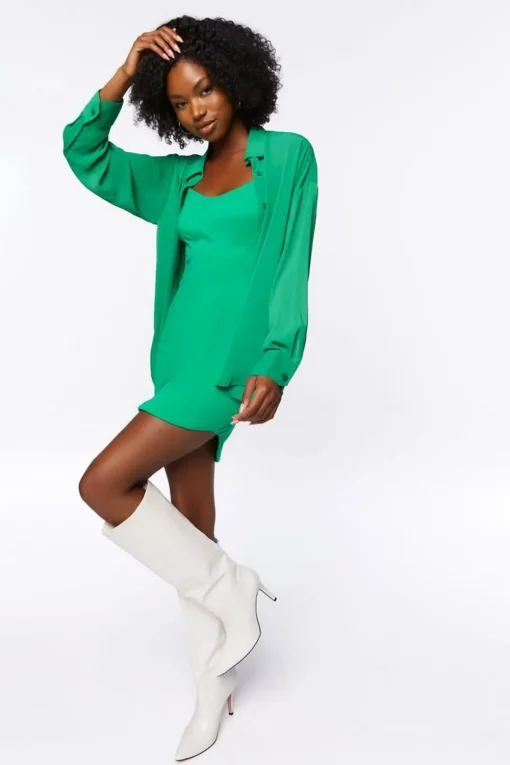Chiffon Drop-Sleeve Shirt