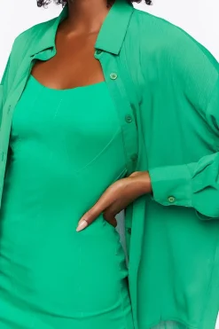 Chiffon Drop-Sleeve Shirt
