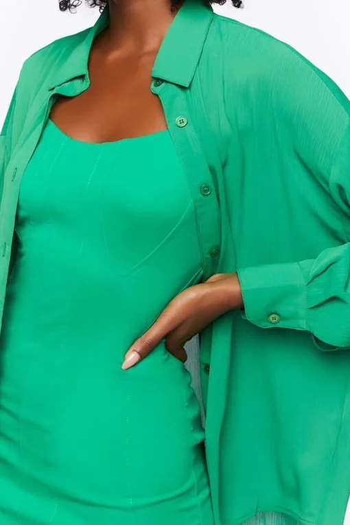 Chiffon Drop-Sleeve Shirt