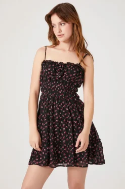 Chiffon Floral Print Mini Dress