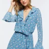 Chiffon Floral Print Mini Dress