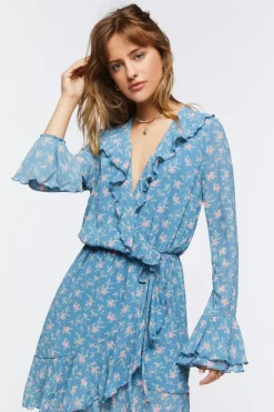 Chiffon Floral Print Mini Dress
