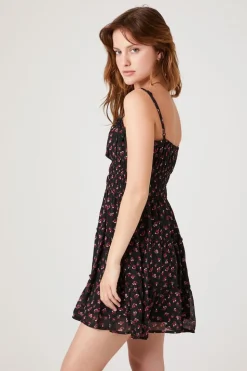 Chiffon Floral Print Mini Dress