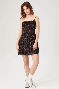 Chiffon Floral Print Mini Dress