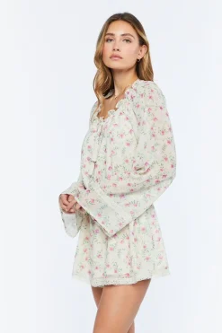 Chiffon Floral Print Romper
