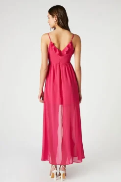 Chiffon Ruffle High-Low Dress