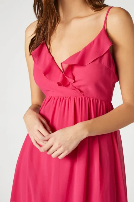 Chiffon Ruffle High-Low Dress