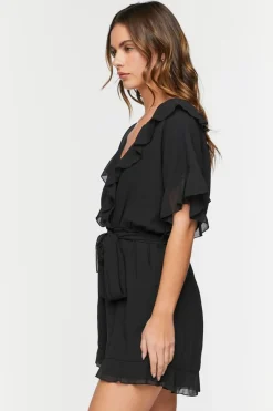Chiffon Ruffle-Trim Romper