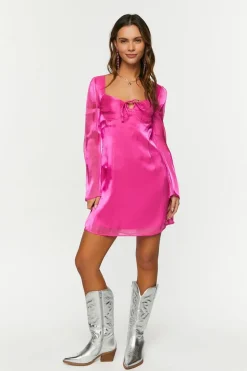 Chiffon Tie-Front Mini Dress