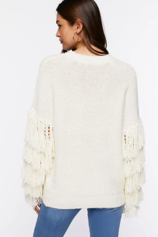 Chunky Fringe-Trim Sweater
